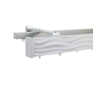 Lund M72 50 x 25 mm Aluminum MDF Facial Pole Set Double Bracket for 6 cm Wave Curtains Gloss White