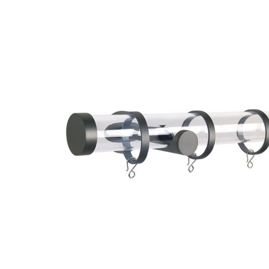 1800 mm - Verona M84 35 mm Acrylic Poles Set Single Bracket Gunmetal