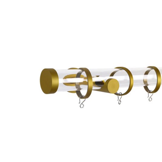1800 mm - Verona M84 35 mm Acrylic Poles Set Single Bracket Satin Gold