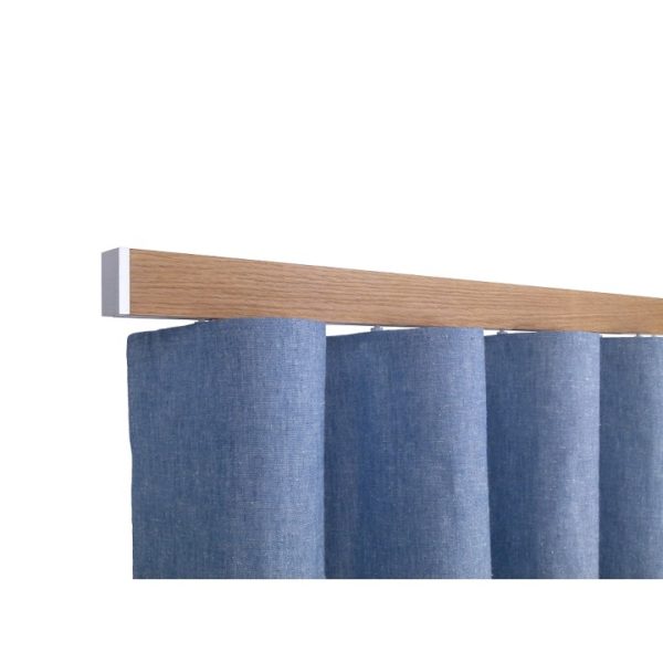 Icon M52 40 x 25 mm Aluminum Oak Facial Poles Set Single Bracket for 6cm Wave Curtains Natural