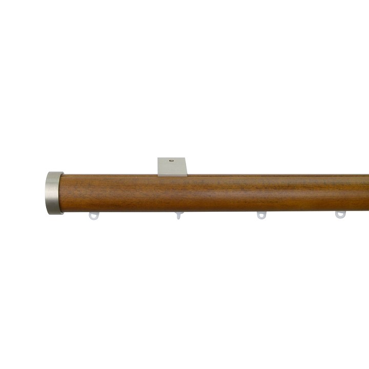 Kouvola 35 mm  Wood Pole Set for 6 cm Wave Curtains Dark Oak