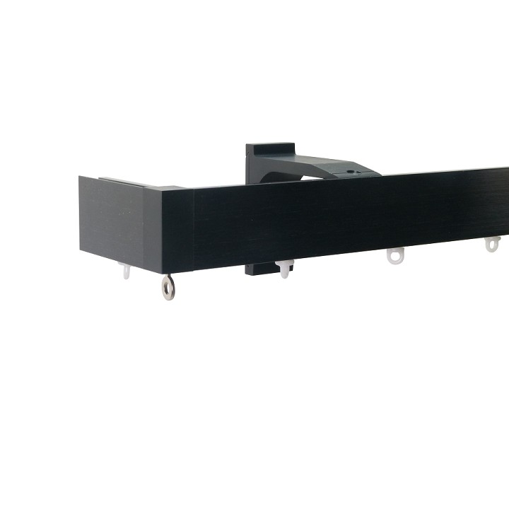 Now M51 40 x 18 mm Aluminum Poles Set Single Bracket for 6cm Wave Curtains Black, End Return