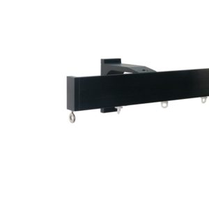 Now M51 40 x 18 mm Aluminum Poles Set Single Bracket for 6cm Wave Curtains Black, End Cap