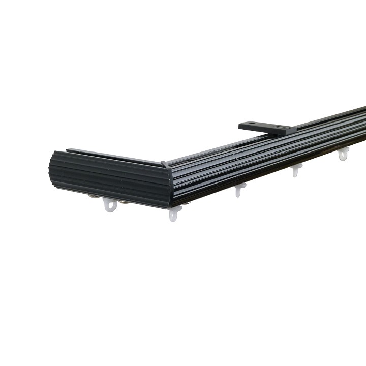 Now M52 28 mm Aluminum Poles Set Ceiling Bracket for 6cm Wave Curtains Black