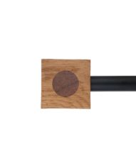 Zen 28 mm Square Pagada Finial, Oak with Walnut insert