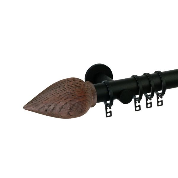 Zen 28 mm Bud Finial Steel Poles Set Double Bracket