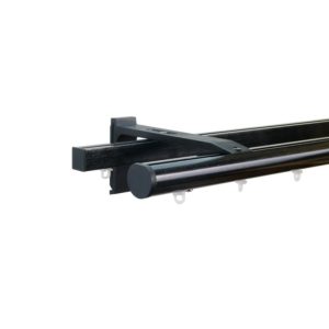 Now M51 28 mm Aluminum Poles Set Double Bracket for 6cm Wave Curtains Black