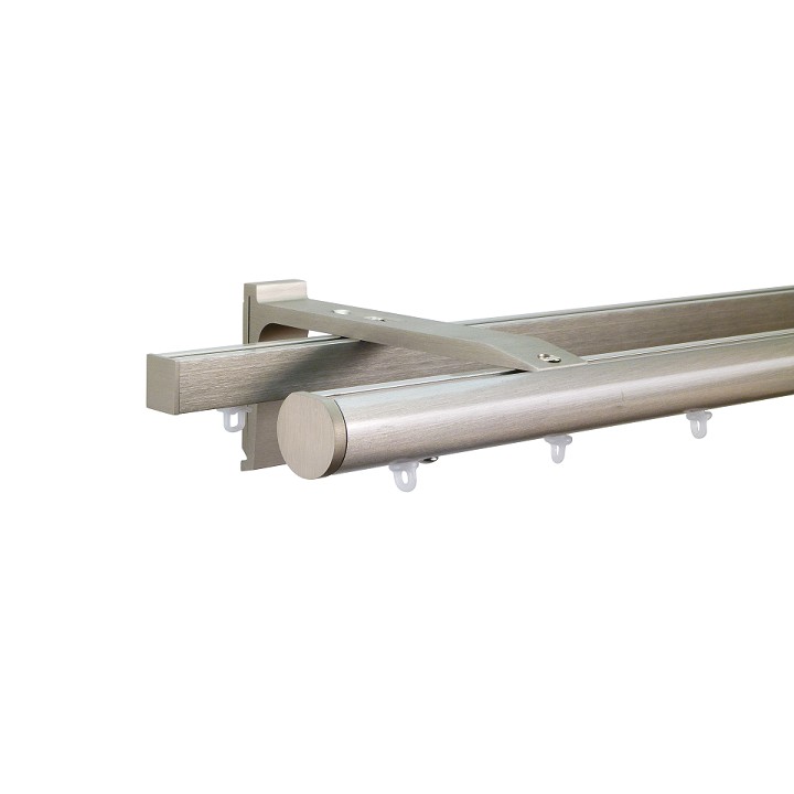 Now M51 28 mm Aluminum Poles Set Double Bracket for 6cm Wave Curtains Champagne