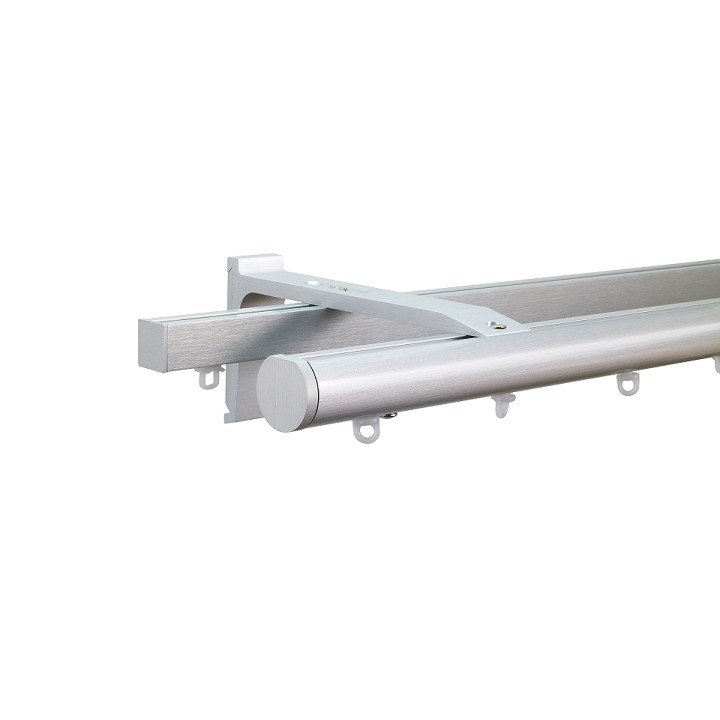 Now M51 28 mm Aluminum Poles Set Double Bracket for 6cm Wave Curtains Natural