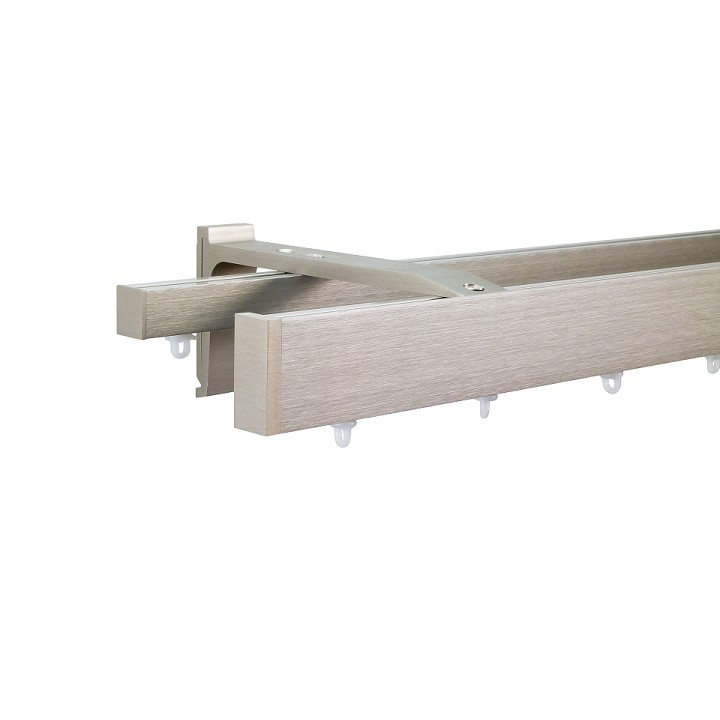 Now M51 40 x 18 mm Aluminum Poles Set Double Bracket for 6cm Wave Curtains Champagne