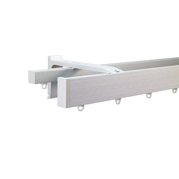 Now M51 40 x 18 mm Aluminum Poles Set Double Bracket for 6cm Wave Curtains Natural