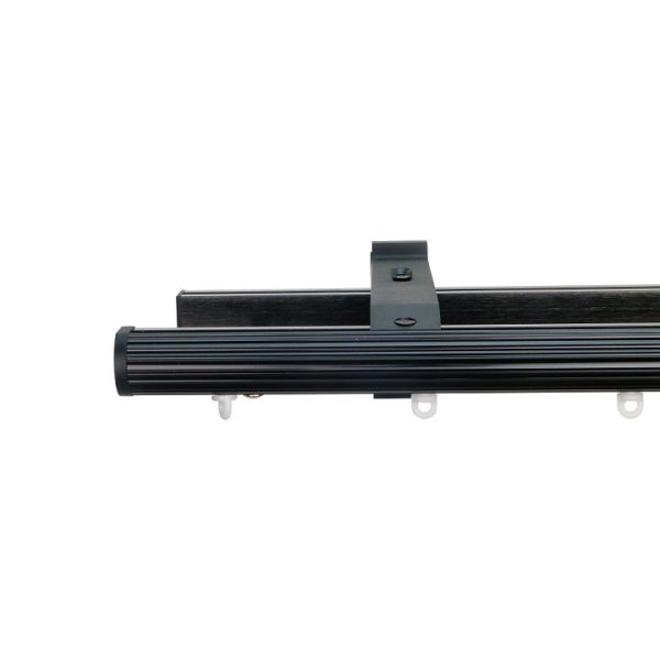 Now M52 28 mm Aluminum Poles Set Double Bracket for 6cm Wave Curtains Black