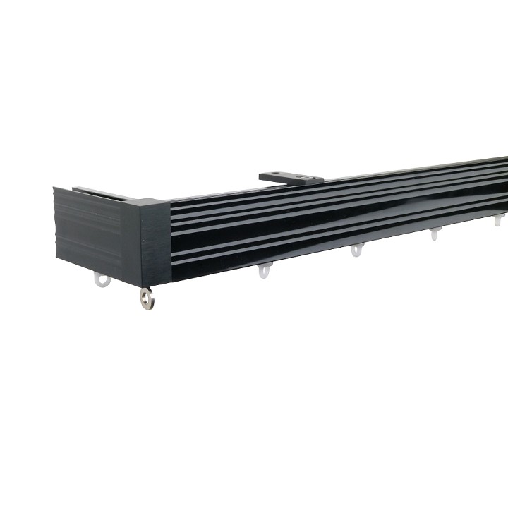 Now M52 40 x 18 mm Aluminum Poles Set Ceiling Bracket for 6cm Wave Curtains Black