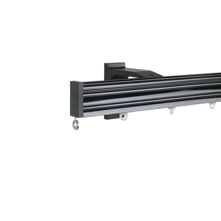 Now M52 40 x 18 mm Aluminum Poles Set Single Bracket for 6cm Wave Curtains Black
