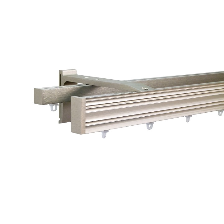 Now M52 40 x 18 mm Aluminum Poles Set Double Bracket for 6cm Wave Curtains Champagne