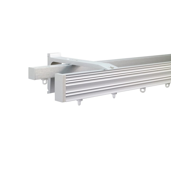 Now M52 40 x 18 mm Aluminum Poles Set Double Bracket for 6cm Wave Curtains Natural