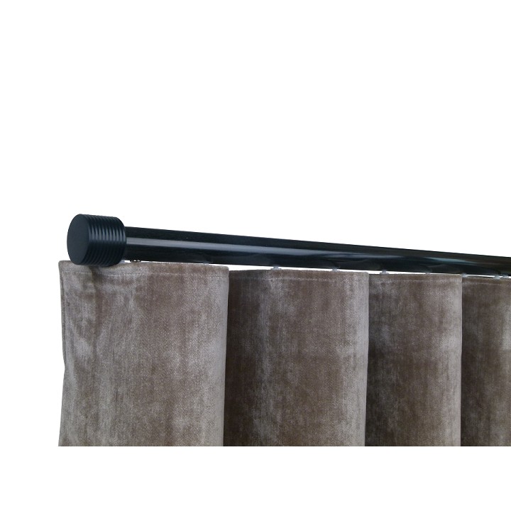 Oslo M81 28 mm Cylinder Aluminum Poles Set Single Bracket for 6cm Wave Curtains Black