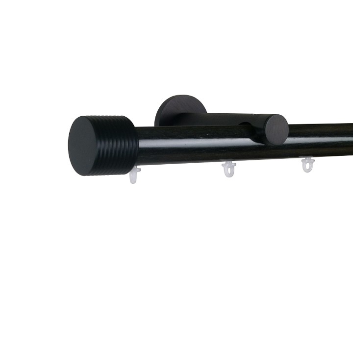 Oslo M81 28 mm Cylinder Aluminum Poles Set Single Bracket for 6cm Wave Curtains Black
