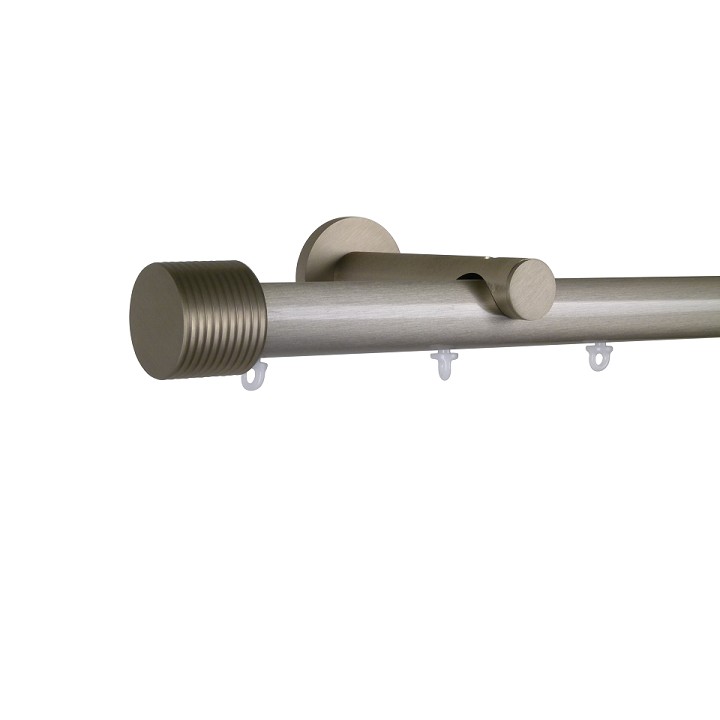 Oslo M81 28 mm Cylinder Aluminum Poles Set Single Bracket for 6cm Wave Curtains Champagne