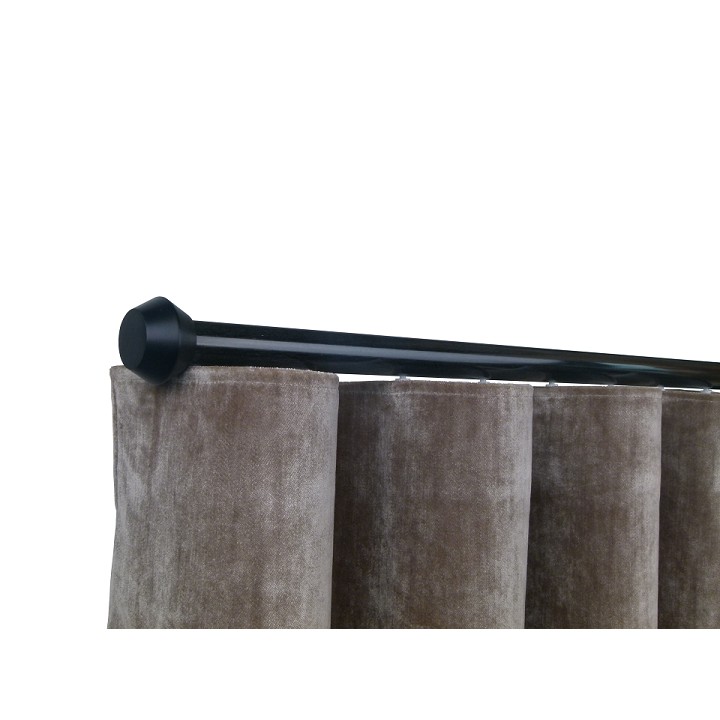 Oslo M81 28 mm Geometric Aluminum Poles Set Single Bracket for 6cm Wave Curtains Black