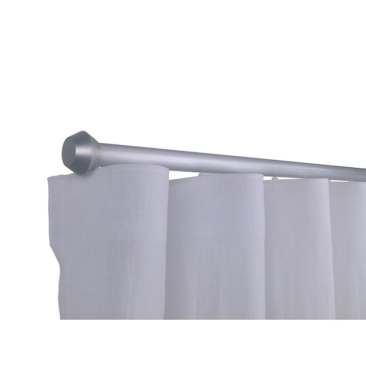 Oslo M81 28 mm Geometric Aluminum Poles Set Single Bracket for 6cm Wave Curtains Natural