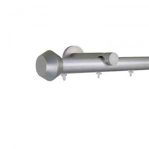 Oslo M81 28 mm Geometric Aluminum Poles Set Single Bracket for 6cm Wave Curtains Natural