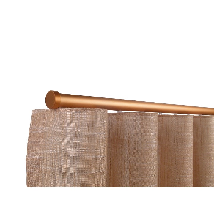 Oslo M82 28 mm Aluminum Poles Set Single Bracket for 6cm Wave Curtains Rose Gold