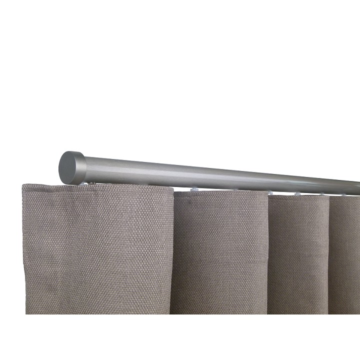 Oslo M82 28 mm Aluminum Poles Set Single Bracket for 6cm Wave Curtains Champagne