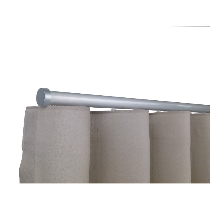 Oslo M82 28 mm Aluminum Poles Set Single Bracket for 6cm Wave Curtains Natural