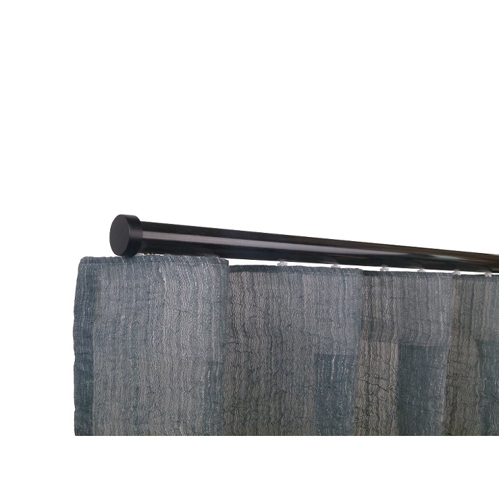 Oslo M82 28 mm Aluminum Poles Set Single Bracket for 6cm Wave Curtains Black