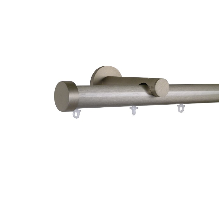 Oslo M82 28 mm Aluminum Poles Set Single Bracket for 6cm Wave Curtains Champagne