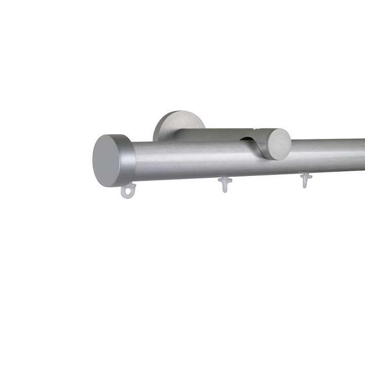 Oslo M82 28 mm Aluminum Poles Set Single Bracket for 6cm Wave Curtains Natural