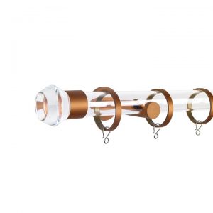 Oslo M83 30 mm Geometric Acrylic Poles Set Single Bracket Rose Gold