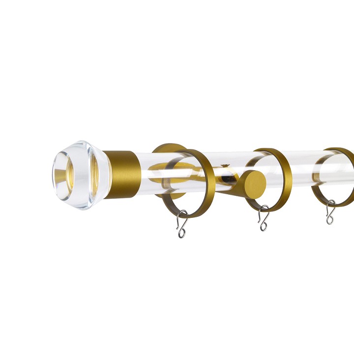 Oslo M83 30 mm Geometric Acrylic Poles Set Single Bracket Satin Gold