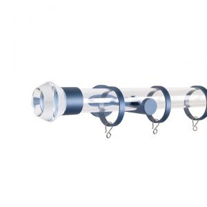 Oslo M83 30 mm Geometric Acrylic Poles Set Single Bracket Silver Blue