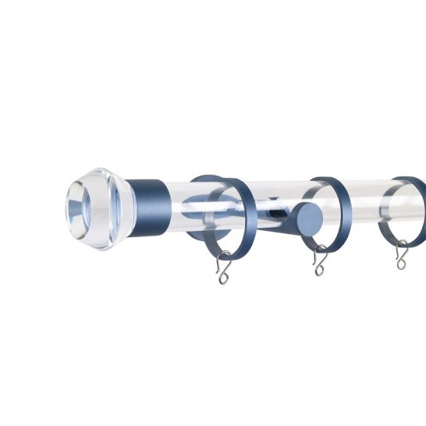 Oslo M83 30 mm Geometric Acrylic Poles Set Single Bracket Silver Blue
