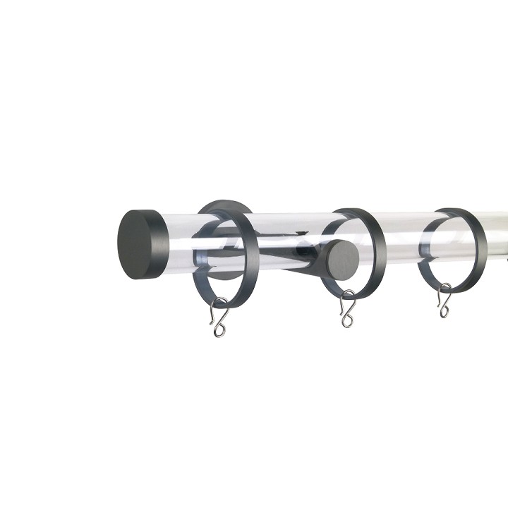 Oslo M84 30 mm Acrylic Poles Set Single Bracket Gunmetal