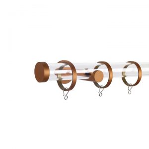 Oslo M84 30 mm Acrylic Poles Set Single Bracket Rose Gold