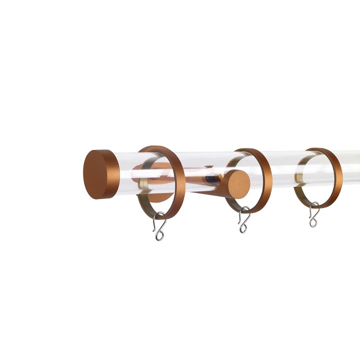 Oslo M84 30 mm Acrylic Poles Set Single Bracket Rose Gold