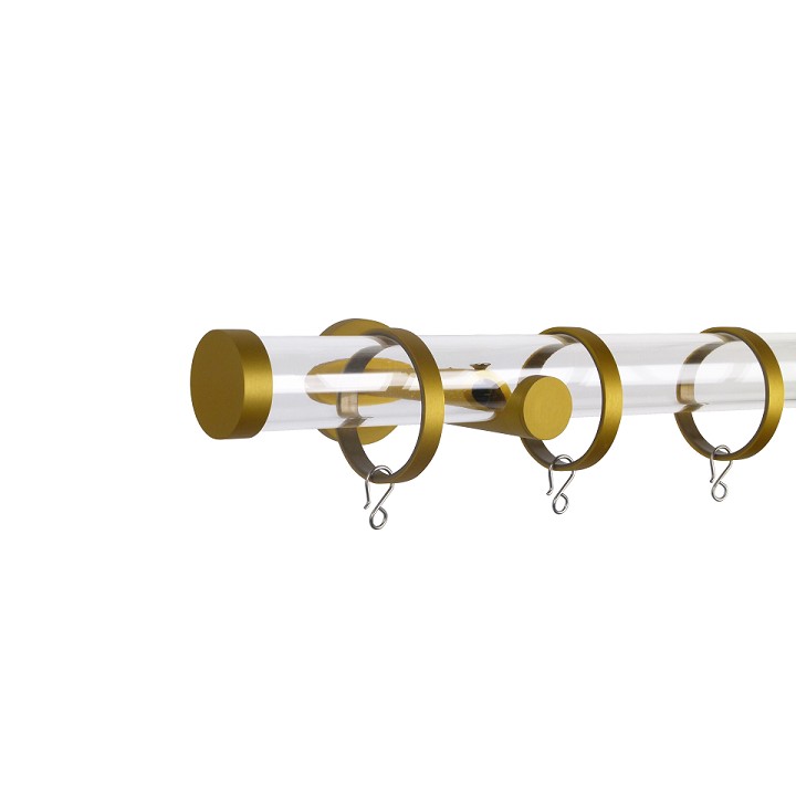 Oslo M84 30 mm Acrylic Poles Set Single Bracket Satin Gold