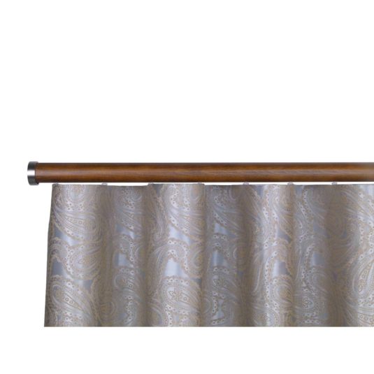 Provence M52 35  mm Wood Pole Set Single Bracketfor 8 cm Wave Curtains Dark Oak