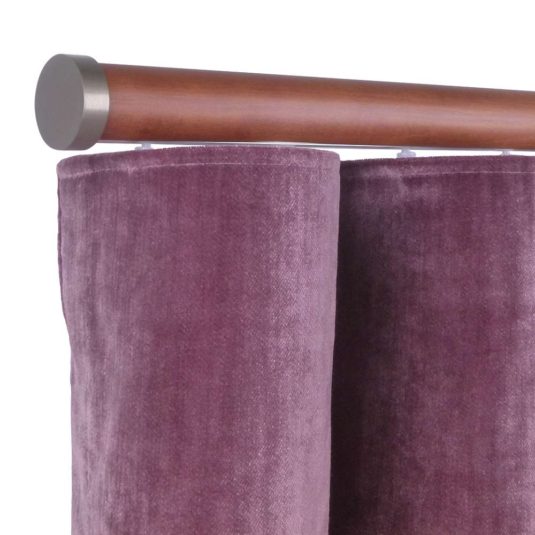 Provence M71 35  mm Wood Pole Set for 8 cm Wave Curtains Medium Oak