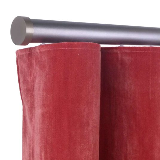 Provence M71 35  mm Wood Pole Set for 8 cm Wave Curtains Pewter