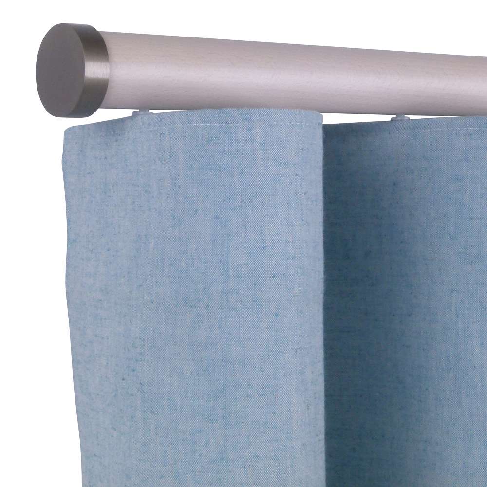 Provence M71 35 mm Wood Pole Set for 8 cm Wave Curtains Ivory