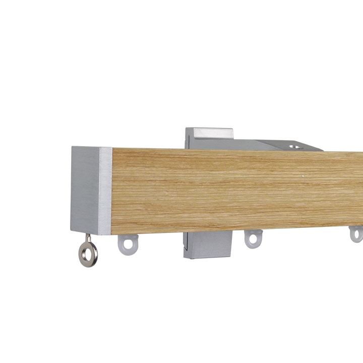 Lund M51 40 x 25 mm Aluminum Wood Facial Pole Set Single Backet for 6 cm Wave Curtains Textured Natural 1 Lund M51 40 x 25 mm Aluminum Wood Facial Pole Set Single Backet for 6 cm Wave Curtains Textured Natural