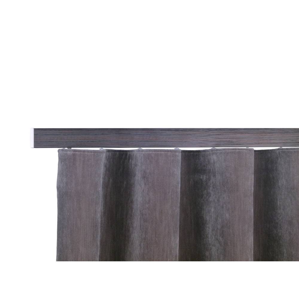 Lund M51 40 x 25 mm Aluminum Wood Facial Pole Set Single Backet for 6 cm Wave Curtains Textured Black