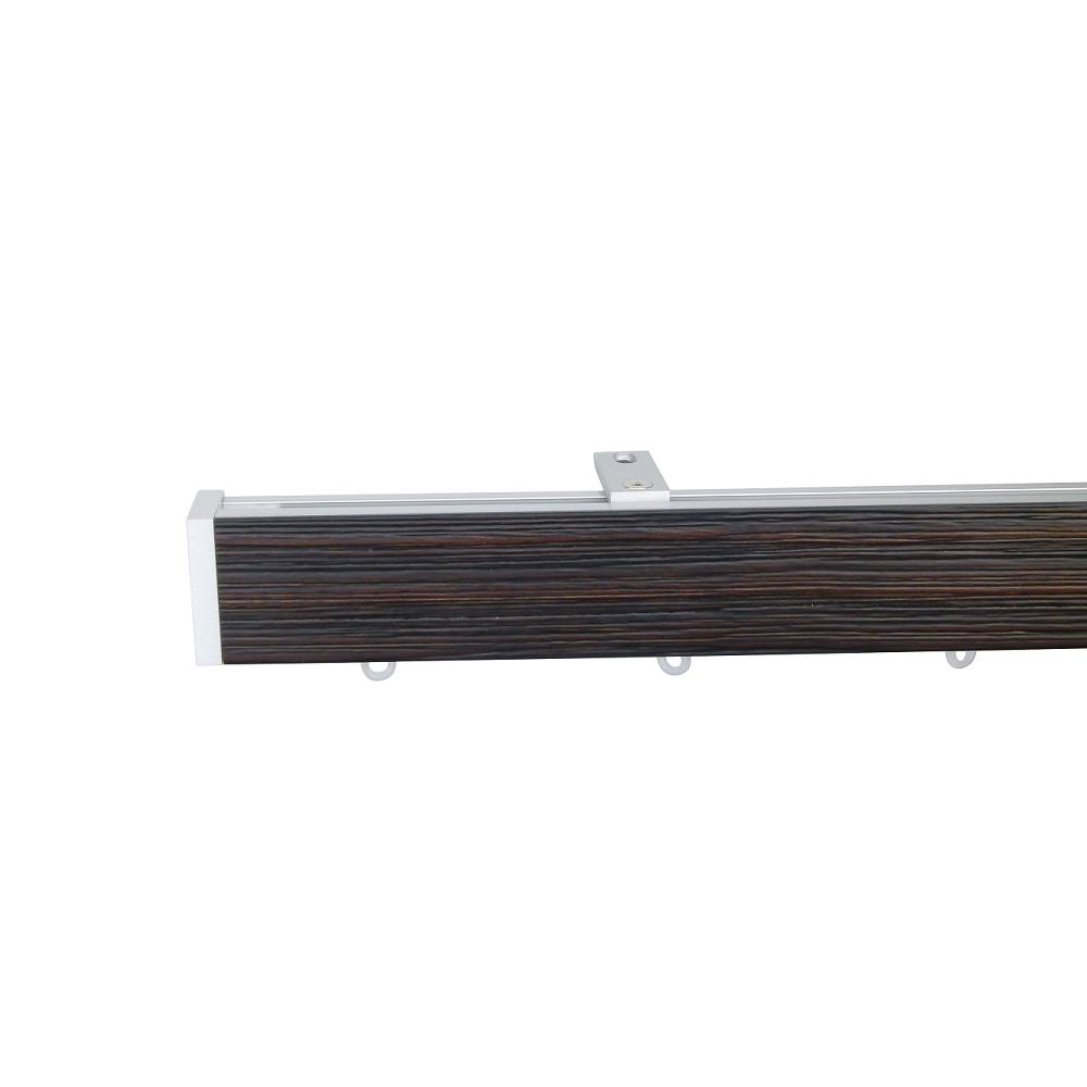 Lund M51 40 x 25 mm Aluminum Wood Facial Pole Set Ceiling Bracket for 6 cm Wave Curtains Textured Black