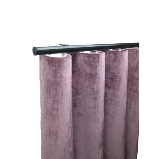 Helsinki M51 28 mm Aluminum Pole Set Ceiling Bracket for 6 cm Wave Curtains Black
