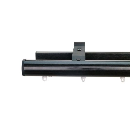 Helsinki M51 35 mm Aluminum Pole for Set Double Bracket for 6 cm Wave Curtains Black