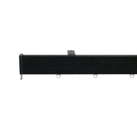 Helsinki M51 40 x 18 mm Aluminum Pole Set Ceiling Bracket for 6 mm Wave Curtains Black